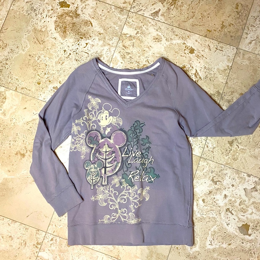 Disney Parks Distressed Sweater Shirt Relax M l